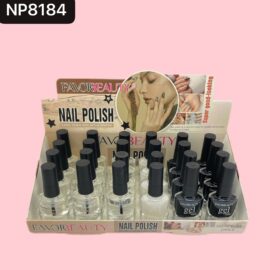 ESMALTE PARA UÑAS NEGRO BLANCO TRANSPARENTE 24 PIEZAS NP8184