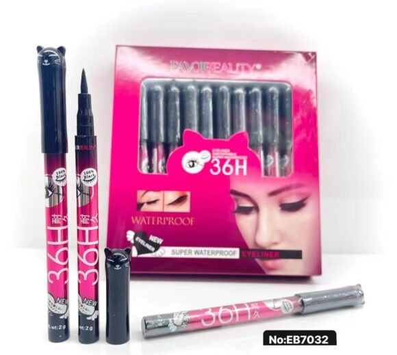 Delineador Gato Plumín Negro 24 Piezas EB7032