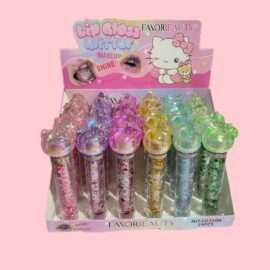 Gloss Con Glitter Cabeza Kitty 24 Piezas LG3508