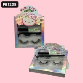 Kit pestañas, pegamento y aplicador FB1238 12 pz